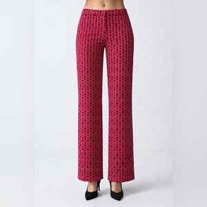 Escada Pink Black Heart Print Stretch Pants Bootcut Y2K Designer size 38